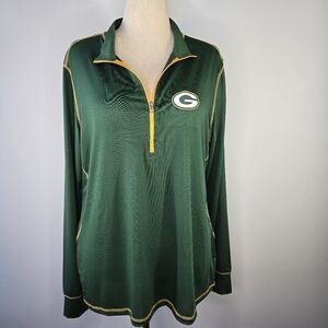 NWT Packers NFL Half-Zip Long Sleeve Pullover Top Women's Size XXL